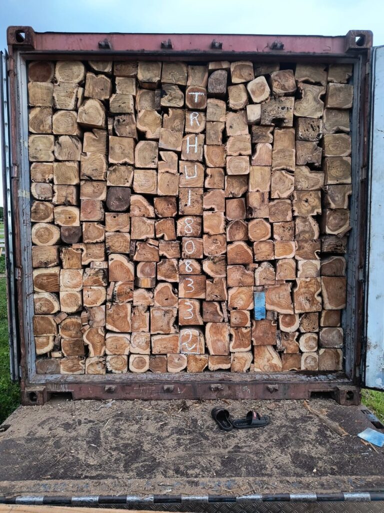 GHANA (AFRICA ) TEAK WOOD ROUGH SQUARE